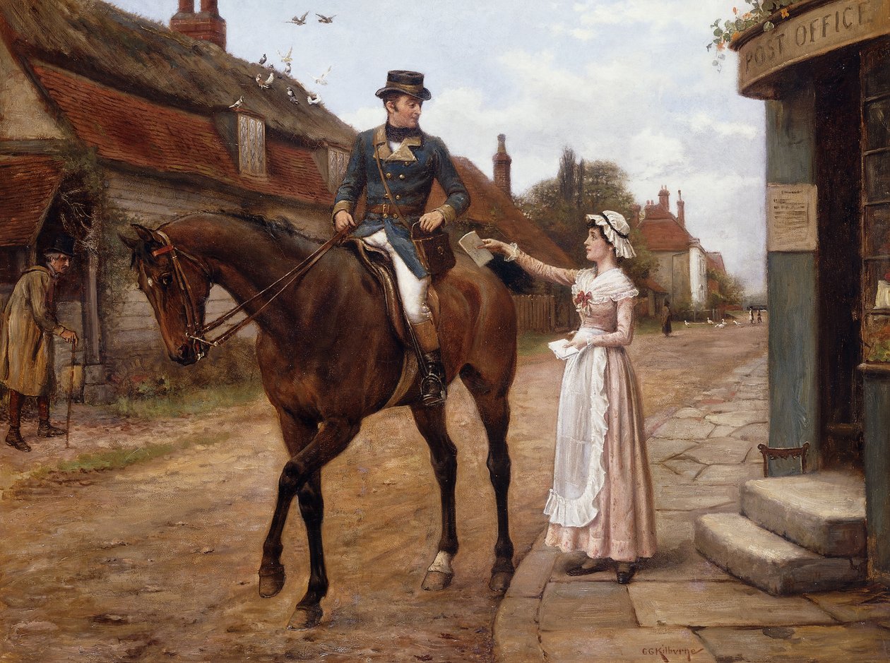 Coletando o Post, de George Goodwin Kilburne