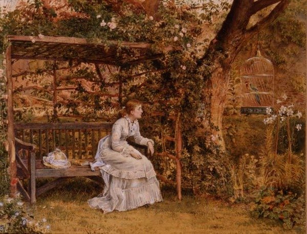 A Senhora e o seu Papagaio de George Goodwin Kilburne