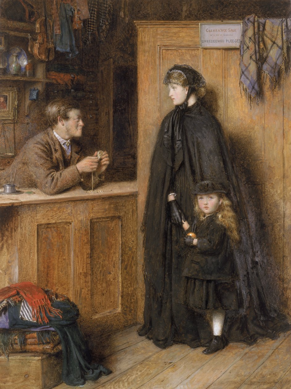 O penhorista (wc) de George Goodwin Kilburne