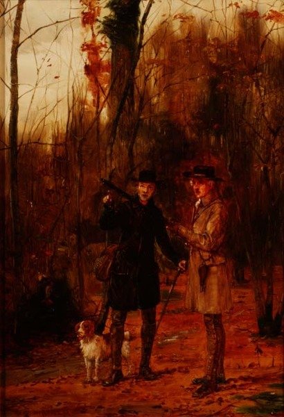 Dois Homens a Disparar um Galinhola de George Goodwin Kilburne