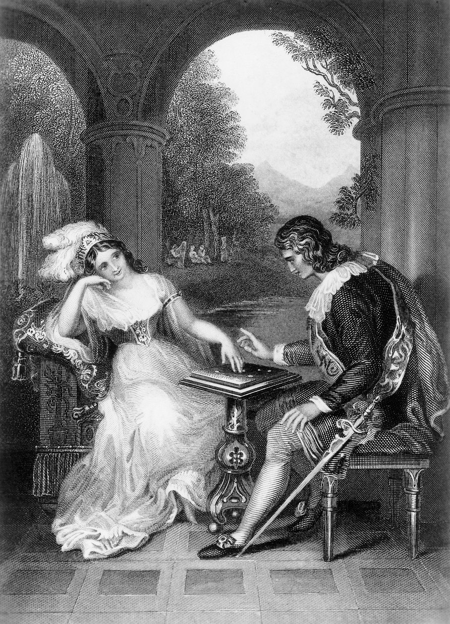 Ilustração de uma obra de George Gordon Byron (1788-1824), gravura, das Obras completas de Lord Byron de George Gordon Byron