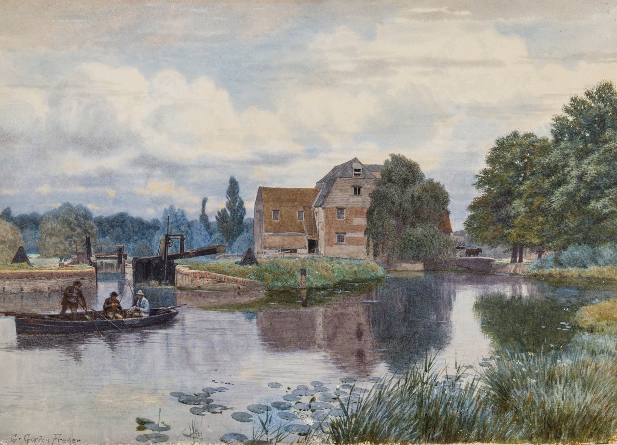 Moinho de Hemingford, no Ouse, Huntingdonshire de George Gordon Fraser