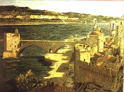 Vista de Avignon (óleo sobre tela) de George Graham