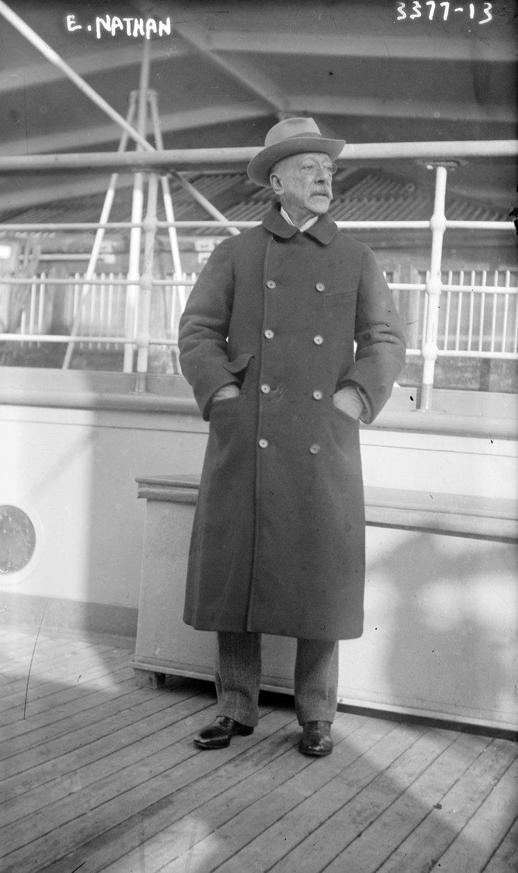 Ernesto Nathan, no transatlântico América da Itália para Nova York, 1915 de George Grantham Bain