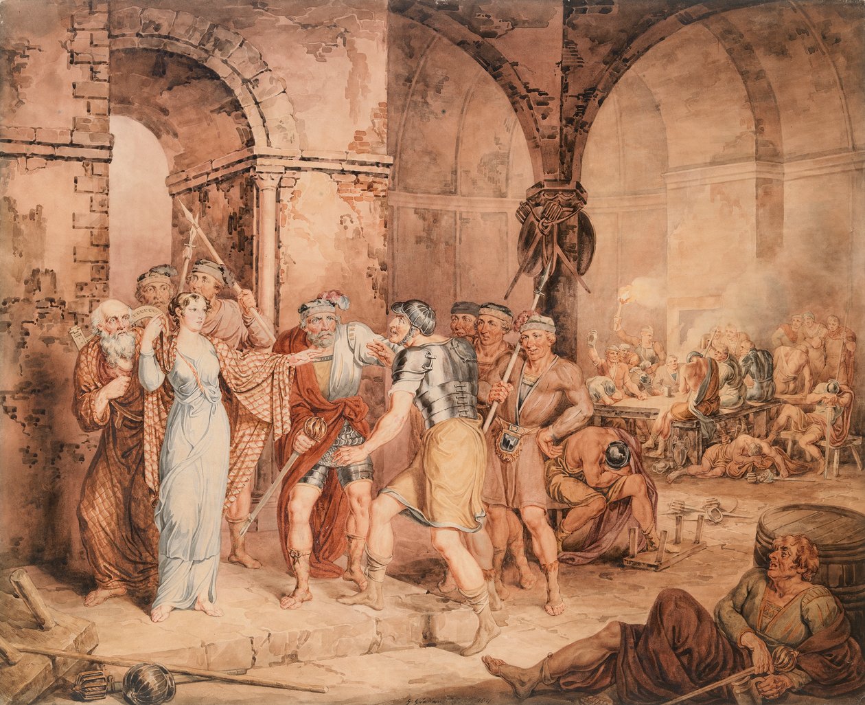 A Sala da Guarda, de Sir Walter Scotts "A Senhora do Lago de George Grattan