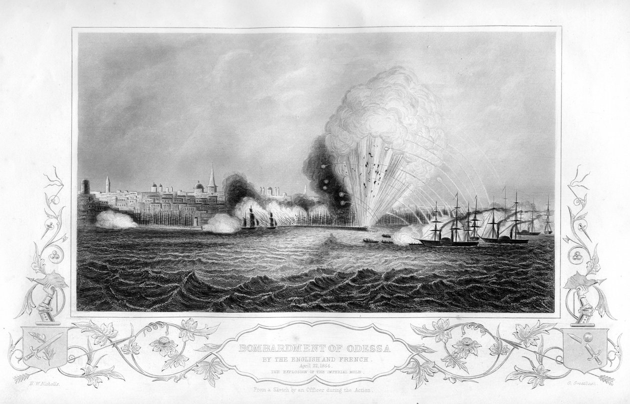 A explosão da toupeira imperial durante o bombardeio de Odessa, Ucrânia, 1854 1857. de George Greatbatch