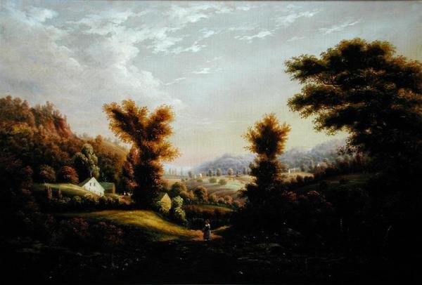 Rapariga num Caminho (óleo sobre tela) de George Gunter Hartwick