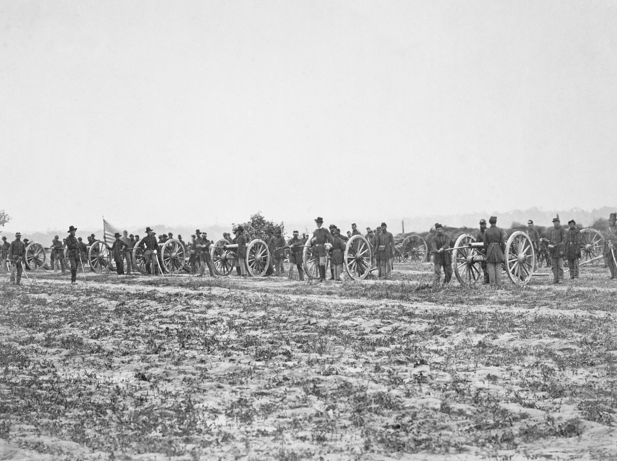Bateria de Motts na posição, 1862 de George H. Houghton
