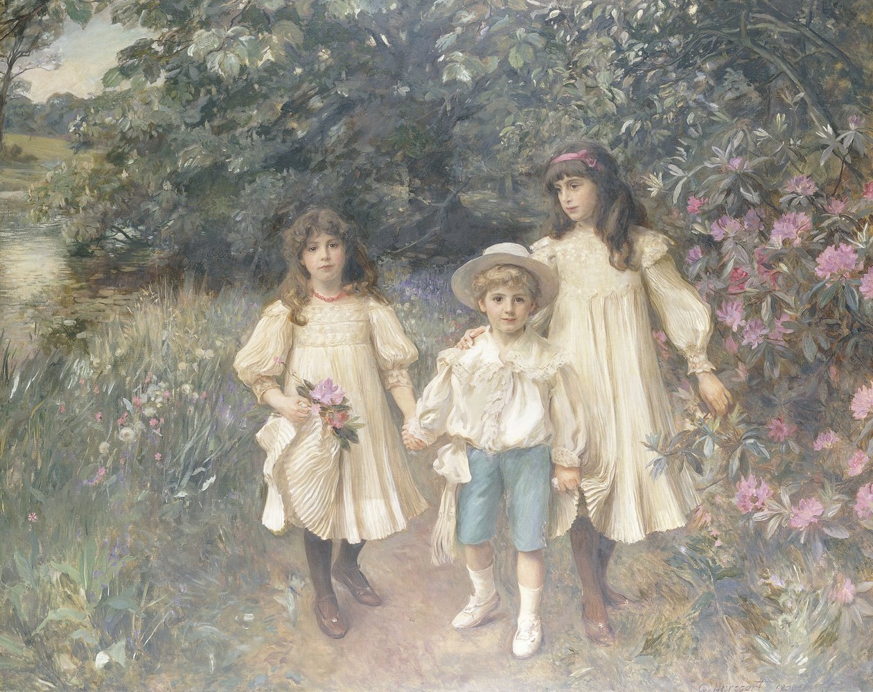 Meriel, Cynthia e George (Perkins) de George Harcourt
