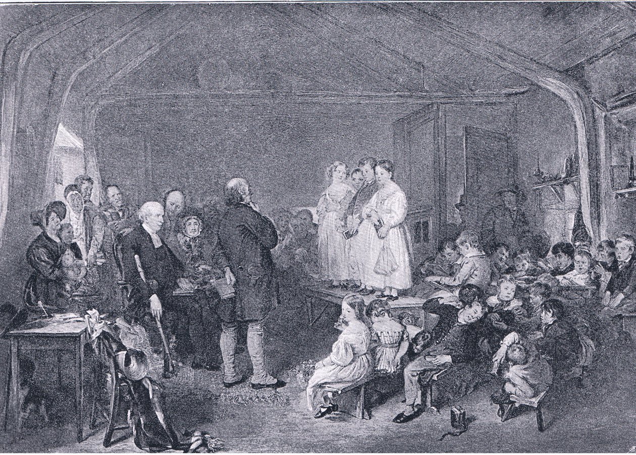 Catequizando em uma sala de escola, da revista de arte de 1893, Cassell and Company, 1893 de George Harvey
