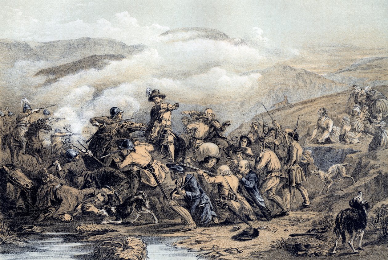 A Batalha de Drumclog, século 1679. de George Harvey
