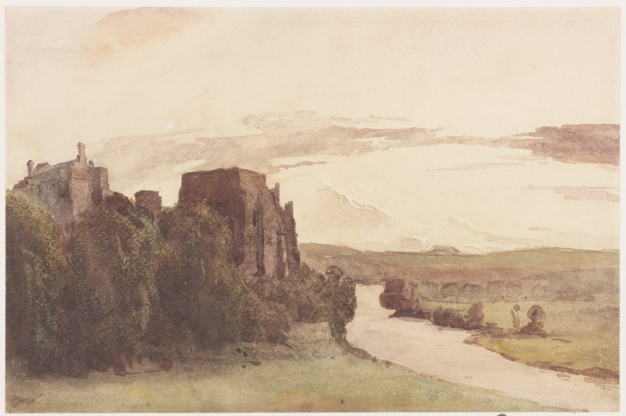 Castelo de Cockermouth (colado a bordo) de George Haydock Dodgson