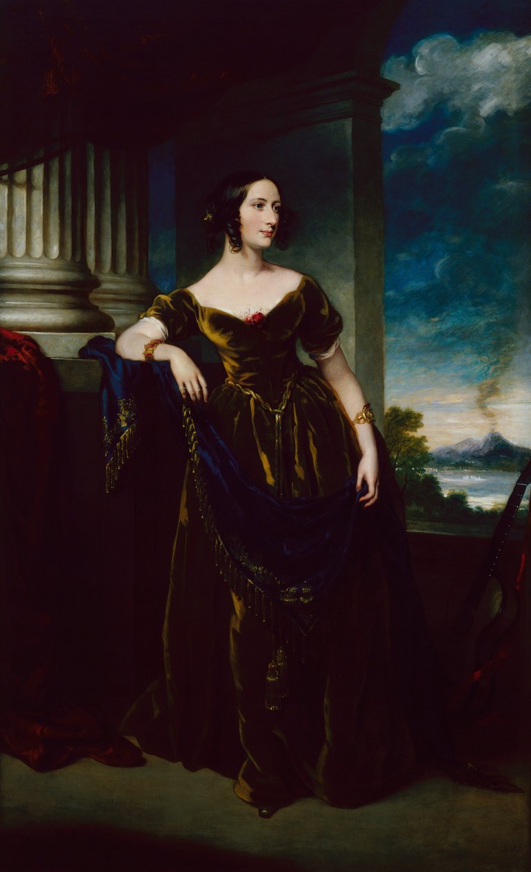 Retrato de uma Jovem Mulher, c.1845 (óleo sobre tela) de George Hayter