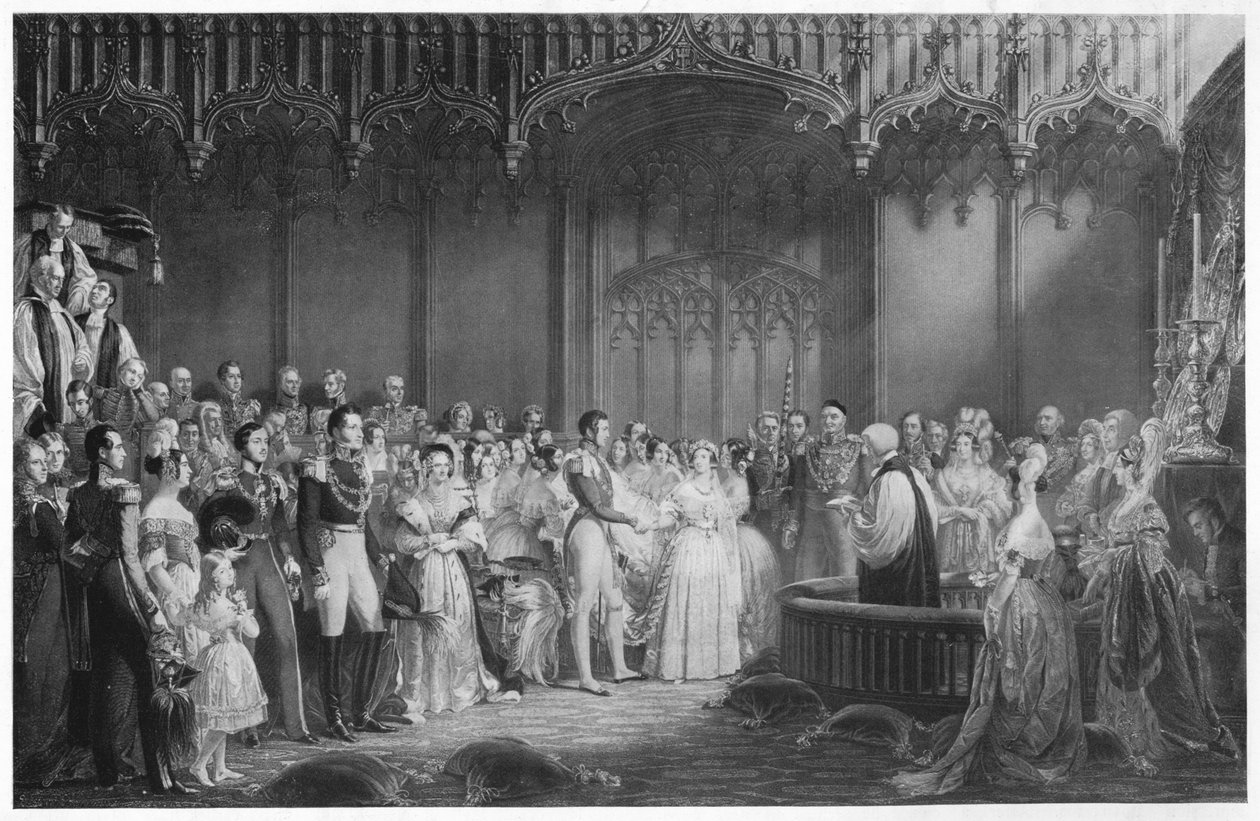 O casamento da rainha Victoria e do príncipe Albert, c1840, 1911 de George Hayter