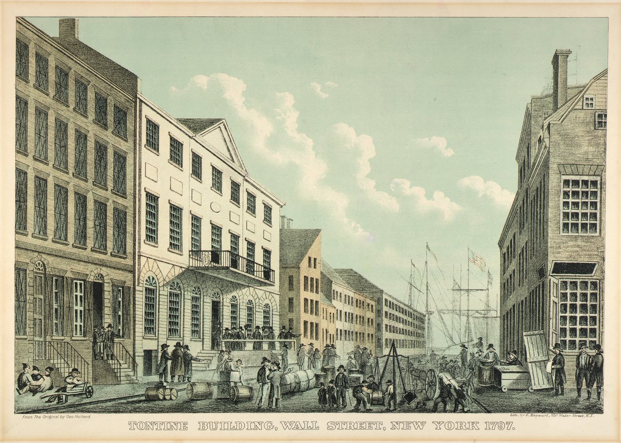 Edifício Tontine, Wall Street, N.Y., 1797 de George Hayward