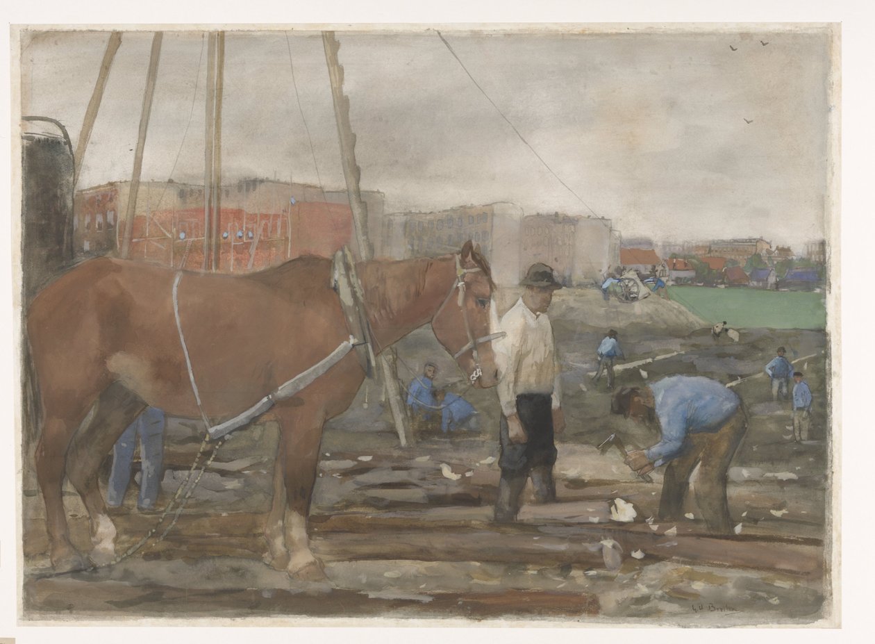 Canteiro de obras Oud-West em Amsterdã de George Hendrik Breitner