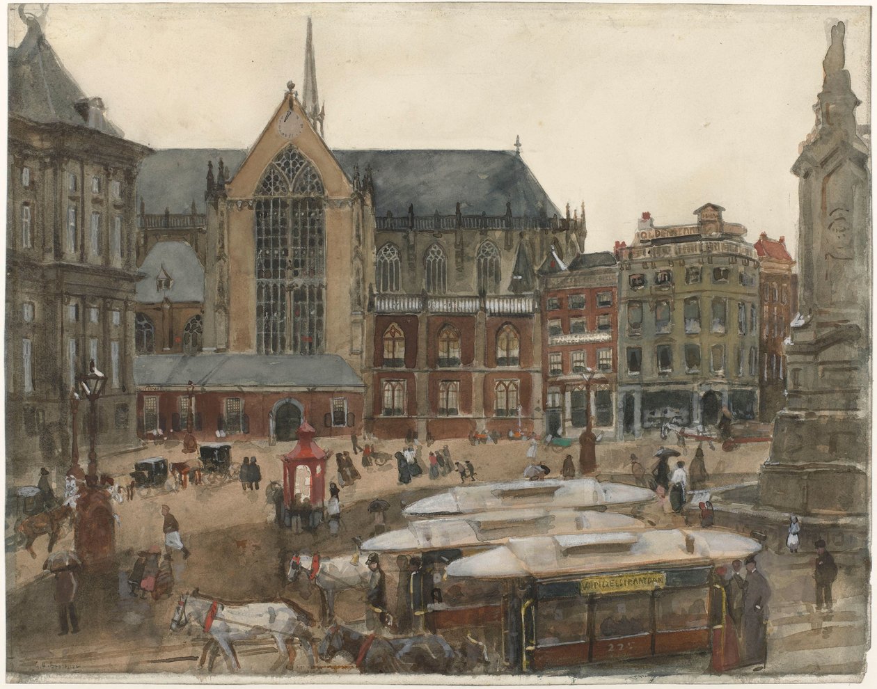 Praça da Barragem em Amesterdão de George Hendrik Breitner