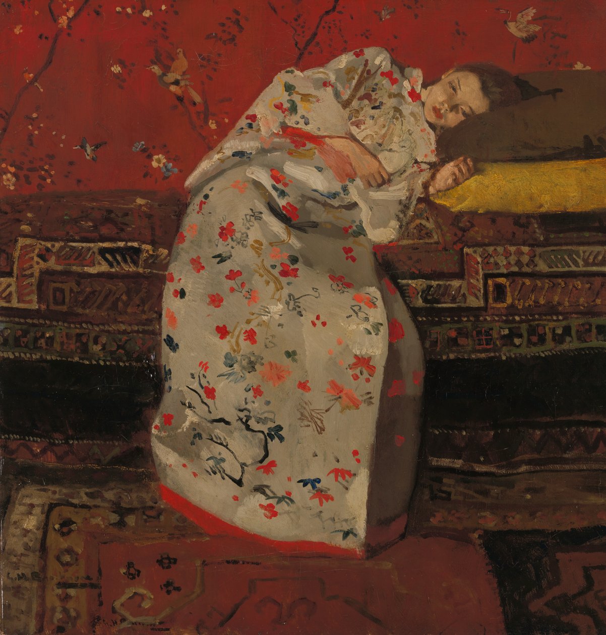 Neerlandês: Meisje in witte kimono Rapariga de quimono branco de George Hendrik Breitner