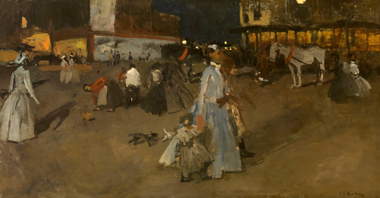 Noite na Praça Dam, em Amesterdão de George Hendrik Breitner