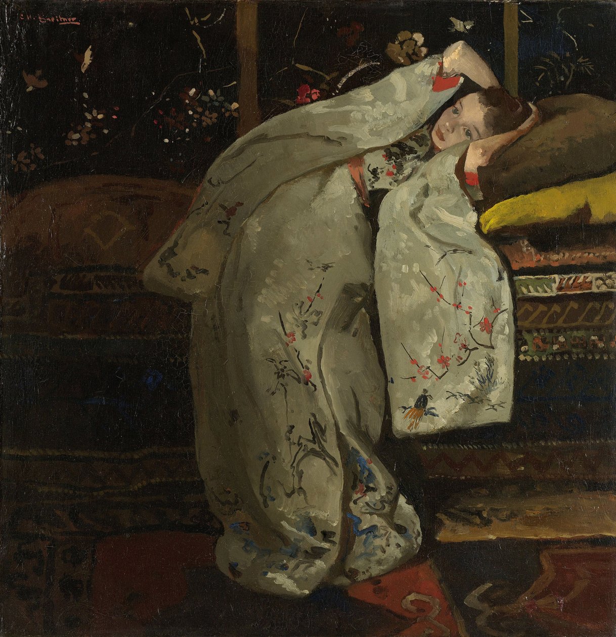 Garota em um quimono branco, 1894 de George Hendrik Breitner