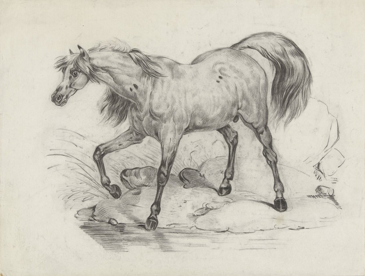 Cavalo de pé, à esquerda de George Hendrik Breitner