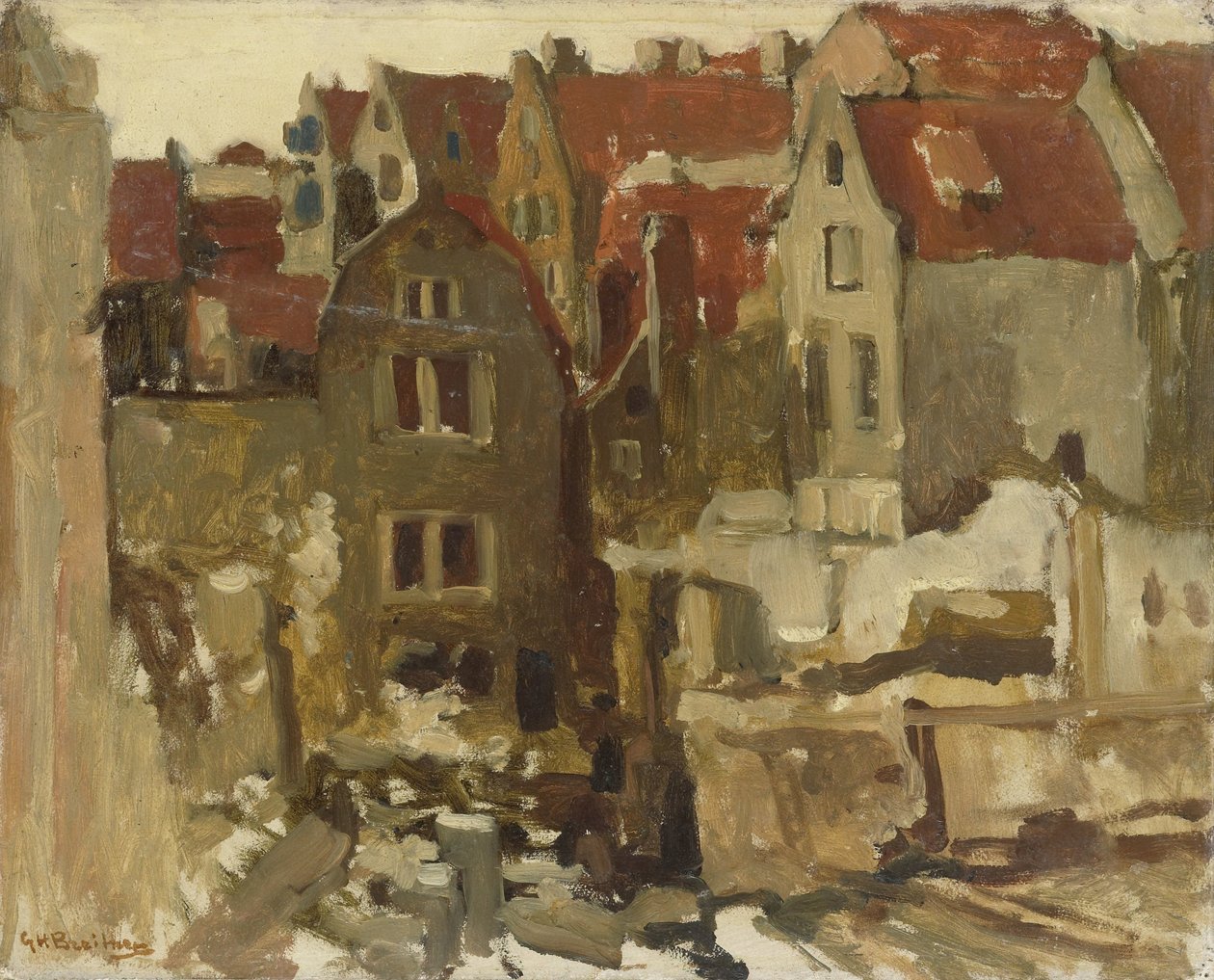 A Demolição do Grande Bazar de la Bourse sobre o Nieuwendijk, Amsterdão de George Hendrik Breitner
