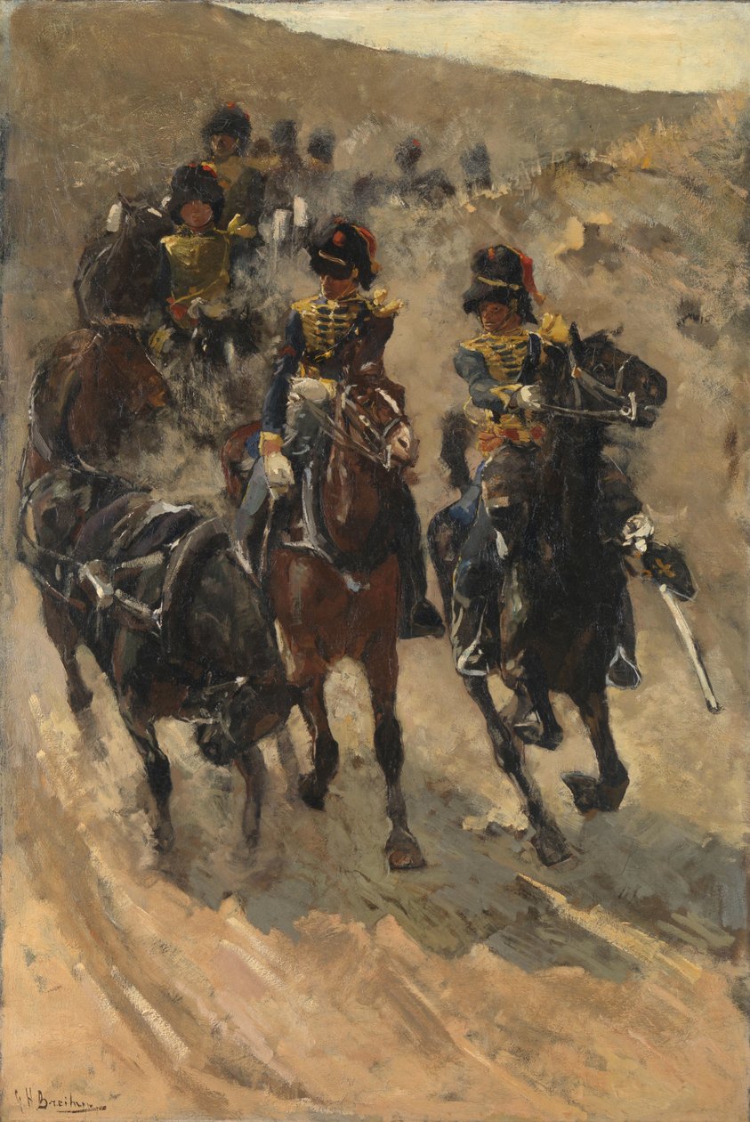 Os Cavaleiros Amarelos
Artilharia a cavalo de George Hendrik Breitner
