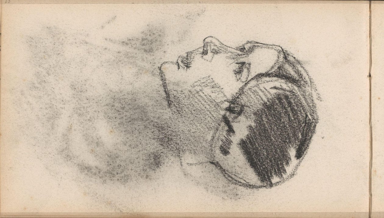 Cabeça de mulher com touca com ferros de orelha de George Hendrik Breitner