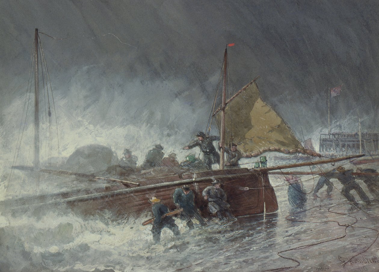 Lugger Deal Colocando em uma tempestade de George Henry Andrews