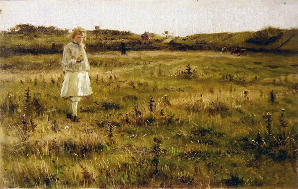 Um Prado de Verão (óleo sobre tela) de George Henry Boughton