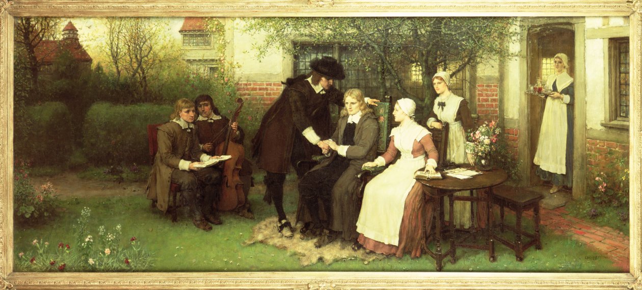 Andrew Marvell (1621-78) visitando seu amigo John Milton (1608-74) de George Henry Boughton