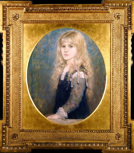 Retrato de Esme Robb (gizes coloridos sobre papel) (ver também 350757) de George Henry Boughton