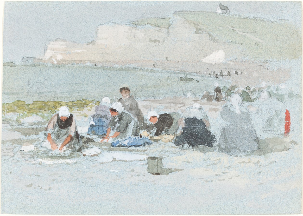 Lavadeiras na praia de Etretat de George Henry Boughton