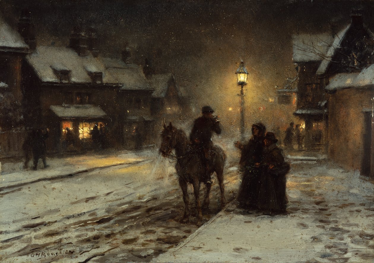Noite de Inverno (óleo sobre painel) de George Henry Boughton
