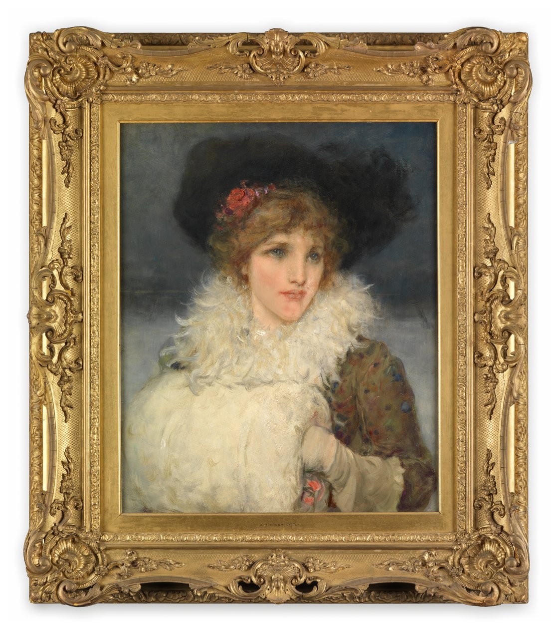 Mulher, meio comprimento (Óleo sobre tela) de George Henry Boughton