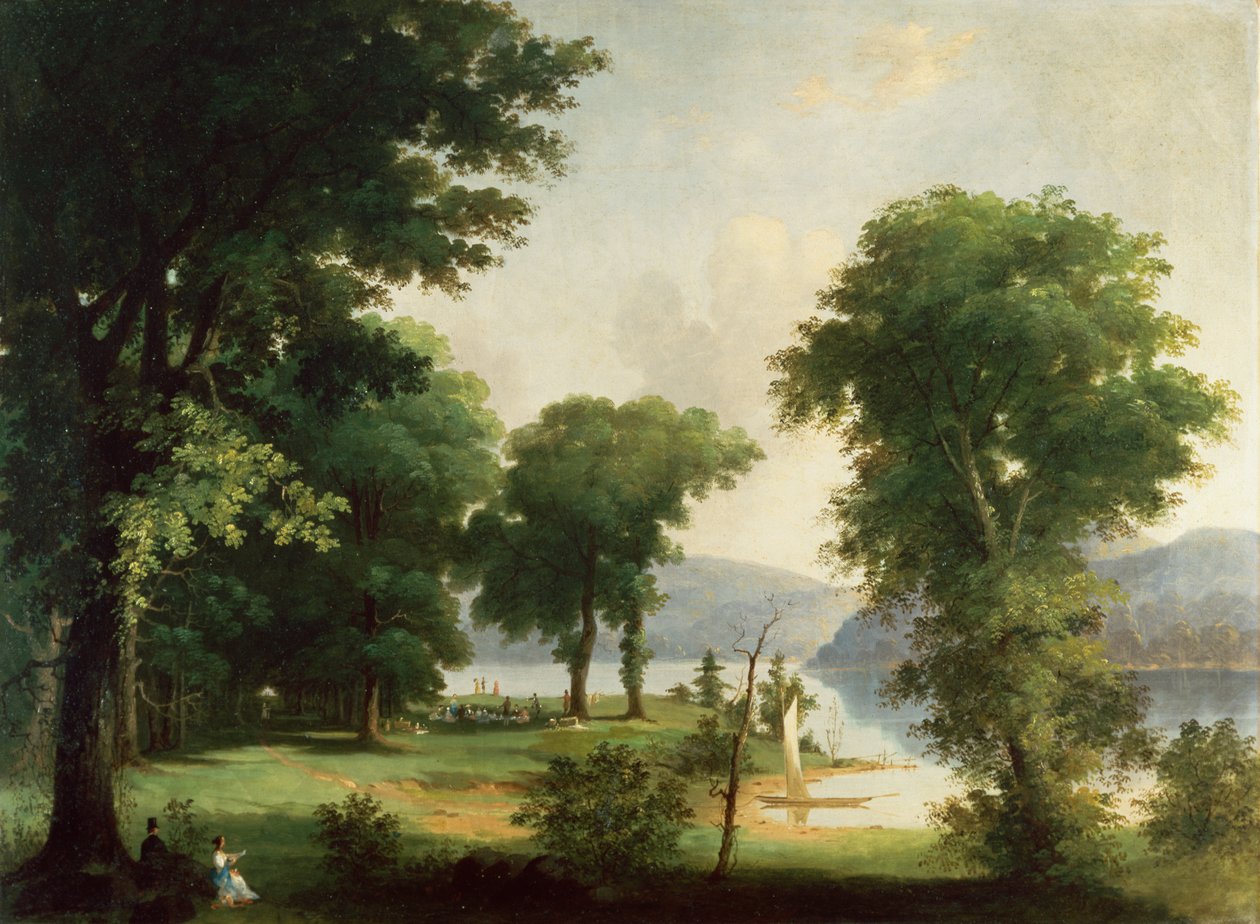 Um dia no Hudson (óleo sobre tela) de George Henry Durrie