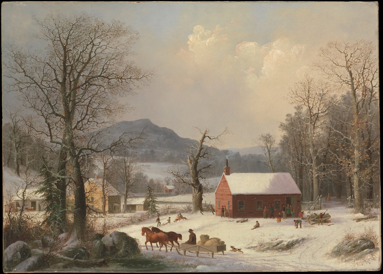 Escola vermelha, cena rural de George Henry Durrie