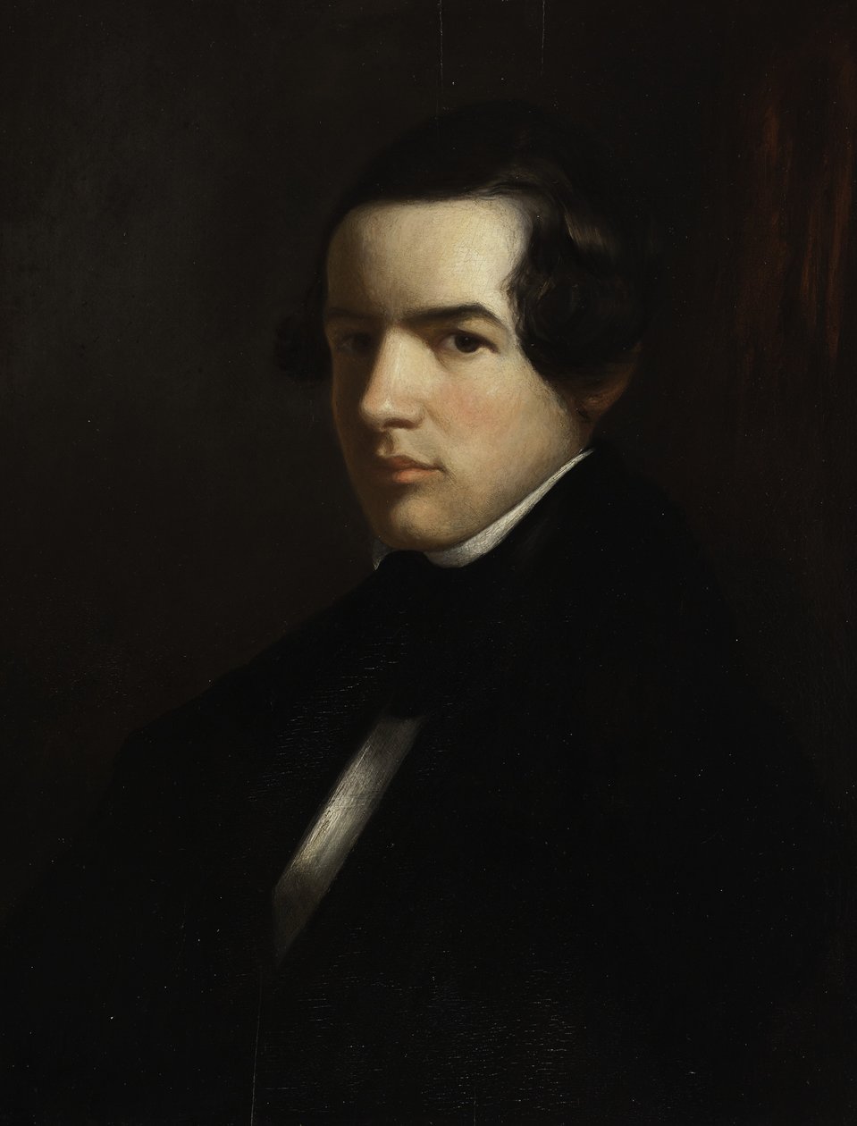 Auto Retrato como Jovem, 1830-39 (óleo sobre madeira) de George Henry Durrie