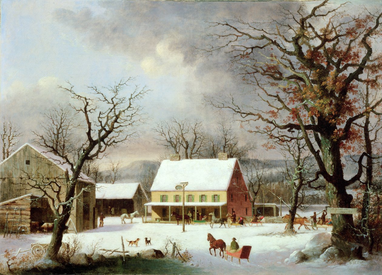 Sete milhas para Farmington, c.1853 de George Henry Durrie