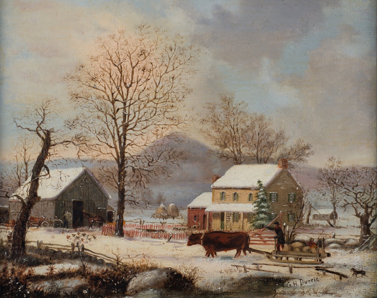Cena de inverno, 1830-60 de George Henry Durrie