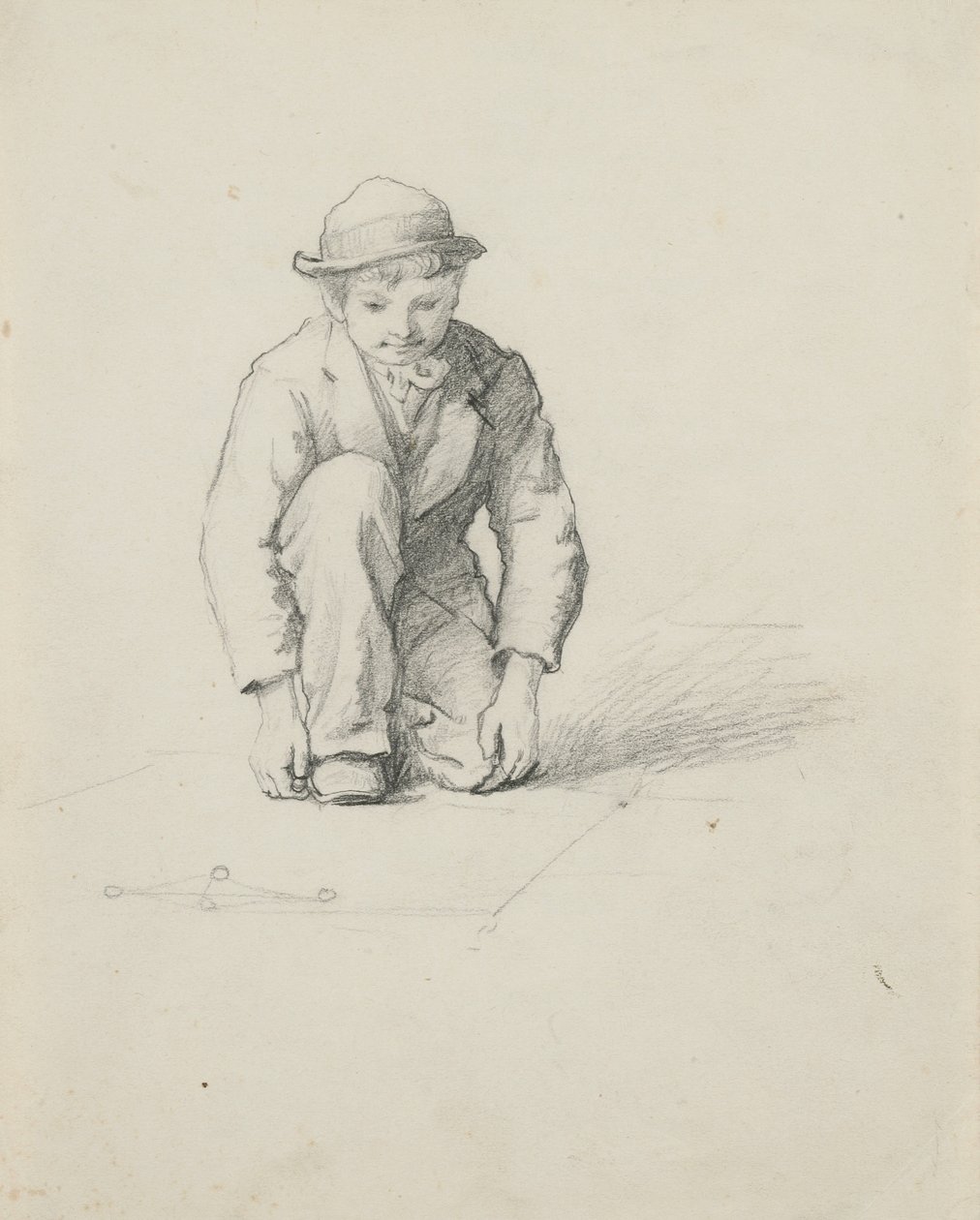 Untitled - Menino jogando mármores de George Henry Hall