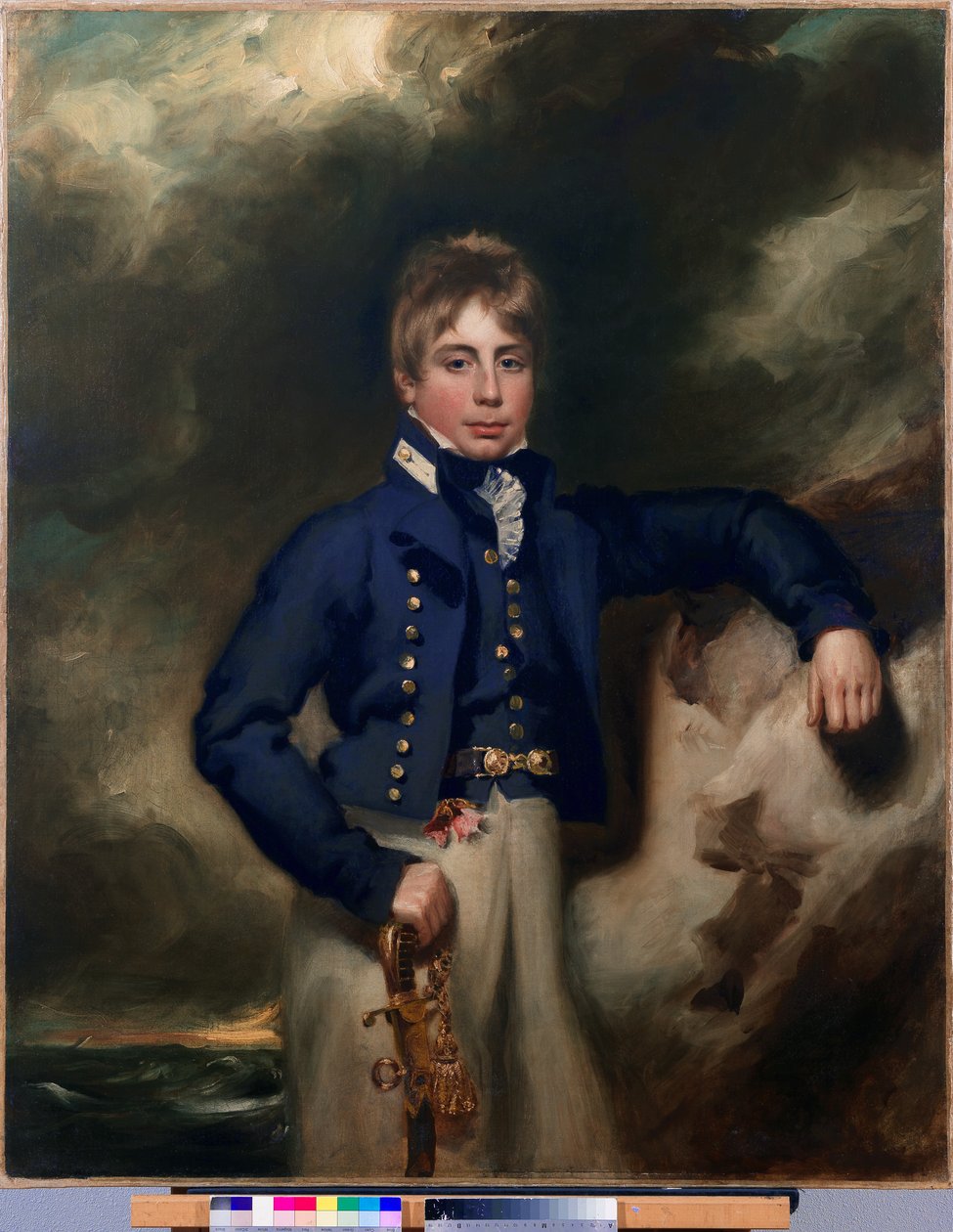 Retrato de três quartos de John Windham Dalling RN, como aspirante de George Henry Harlow