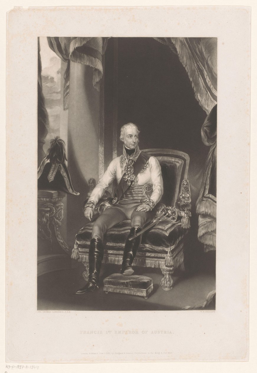 Retrato de Francisco II José Carlos, imperador romano-alemão
Francisco 1º Imperador da Áustria (título sobre o objecto) de George Henry Phillips