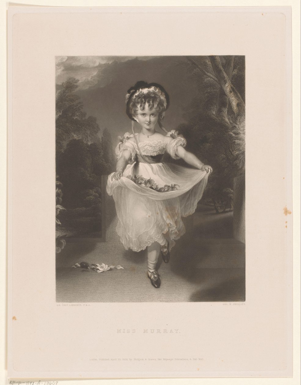 Portret de Louisa Georgina Augusta Anne Murray Miss Murray (título no objeto) de George Henry Phillips