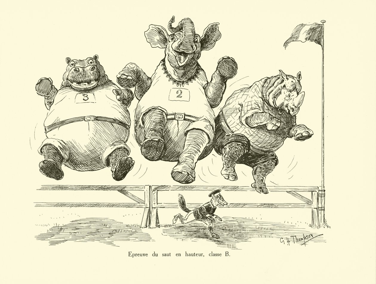 Prova de salto em altura, classe B (litografia) de George Henry Thompson