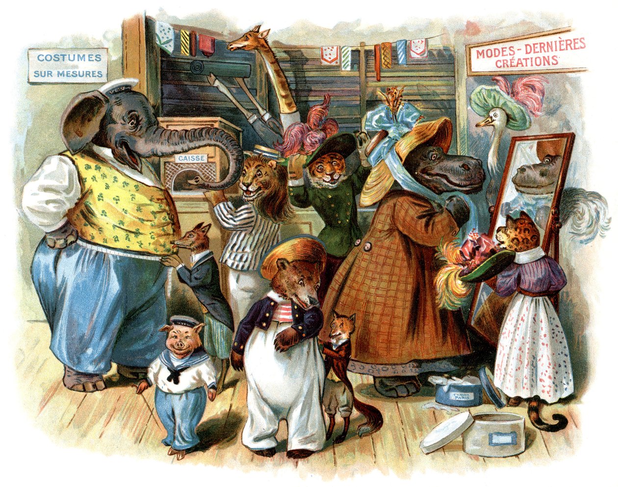 Ilustração para "Train de plaisir! Os animais no vagão". de George Henry Thompson