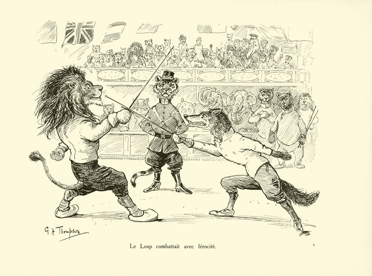 O Loup combateu com ferocite (litografia) de George Henry Thompson