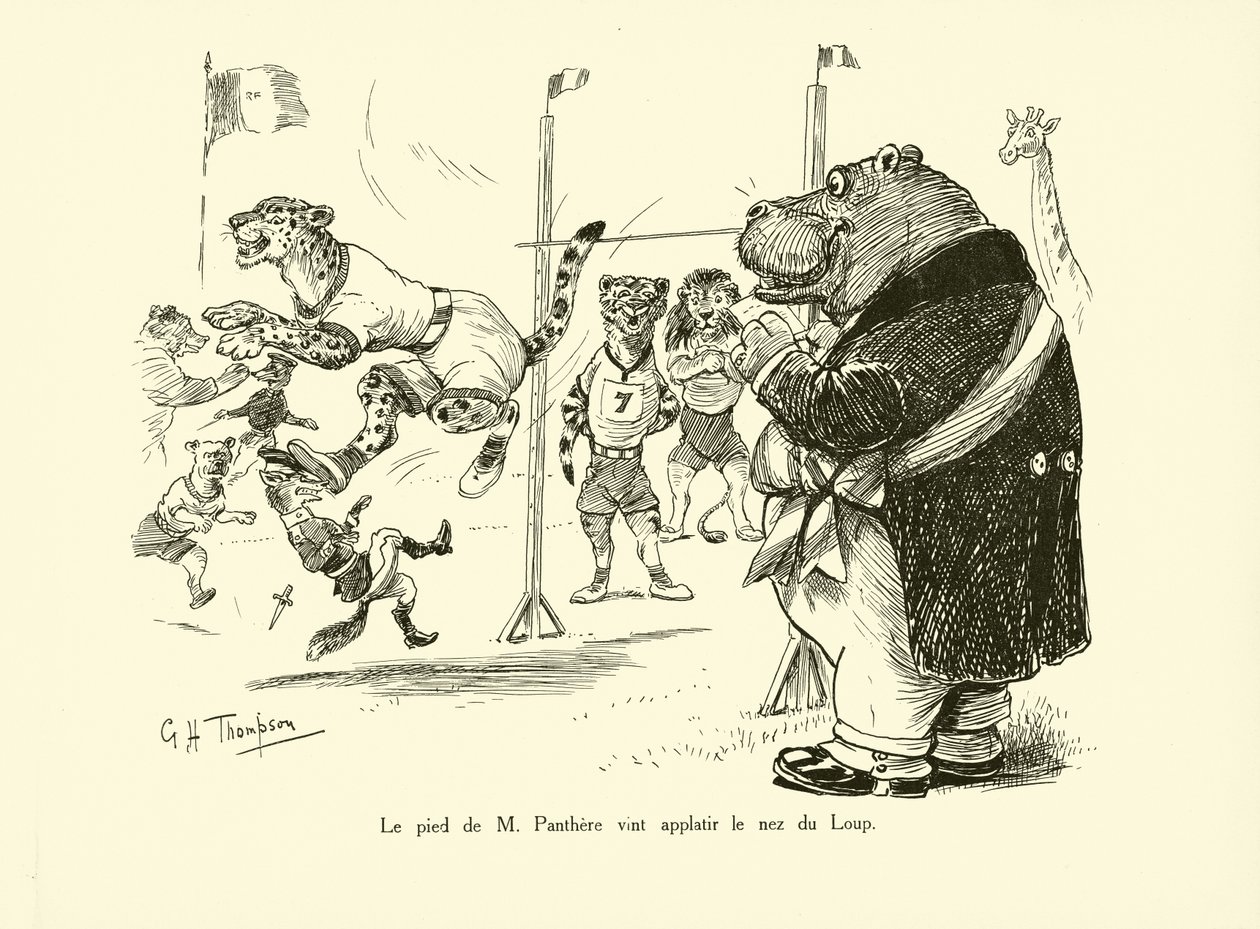 O pé do Sr. Pantera achatou o nariz do Lobo (litografia) de George Henry Thompson