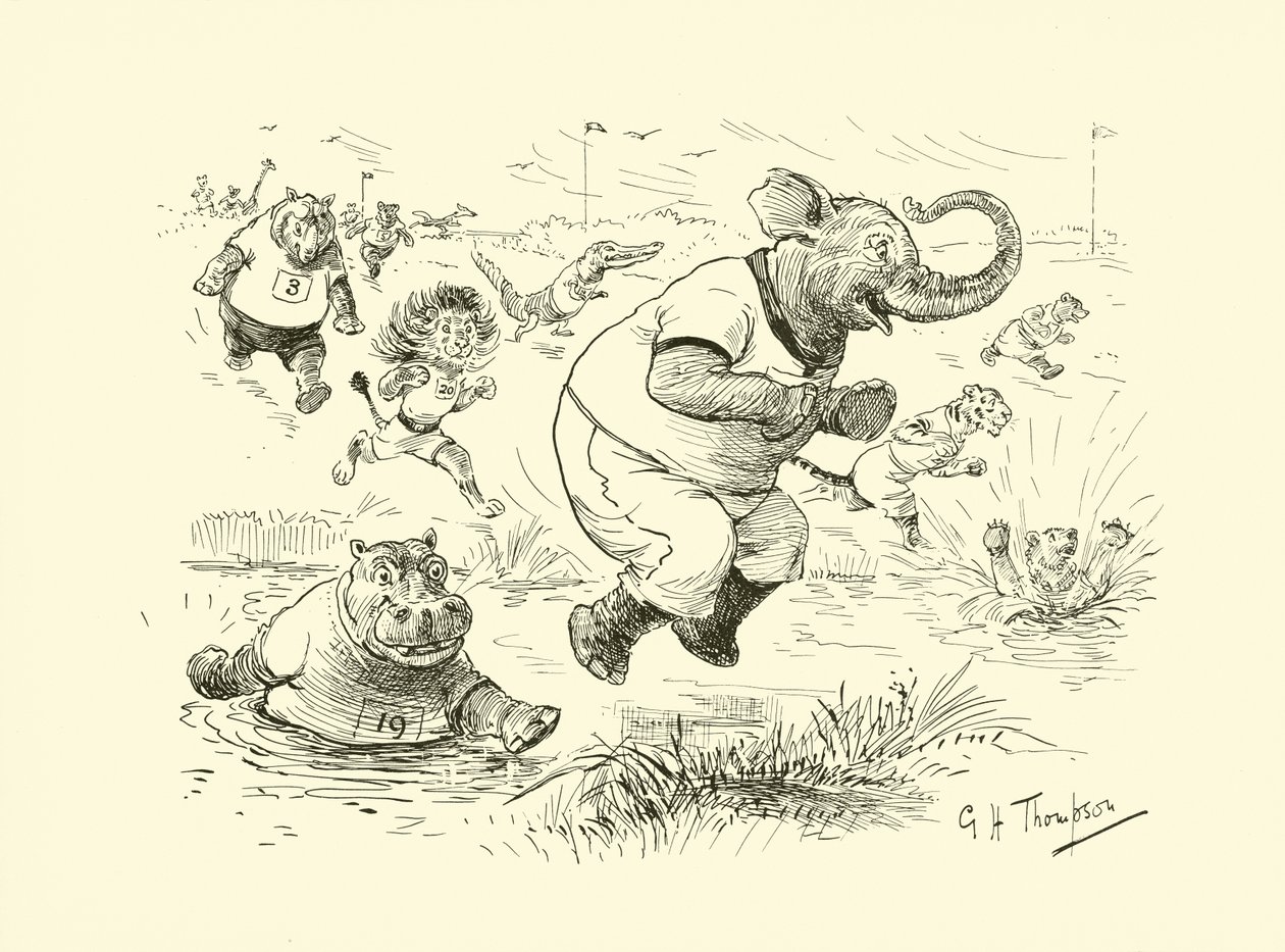 Animais nos Jogos Olímpicos (litografia) de George Henry Thompson