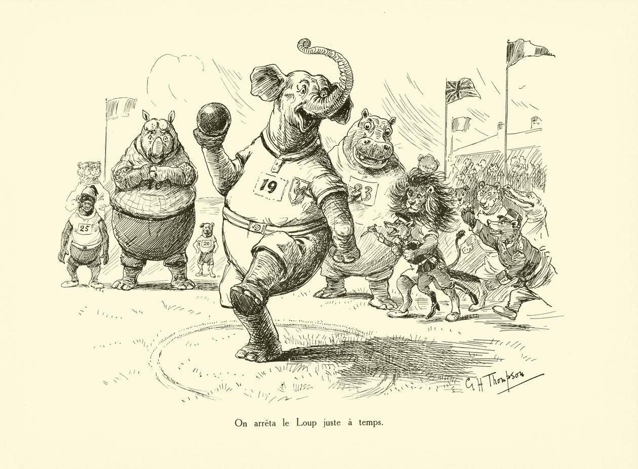 Parámos o Lobo mesmo a tempo (litografia) de George Henry Thompson